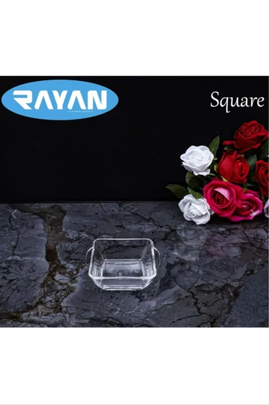 Square Tekli Kare Cam Kahvaltılık Kase -81485