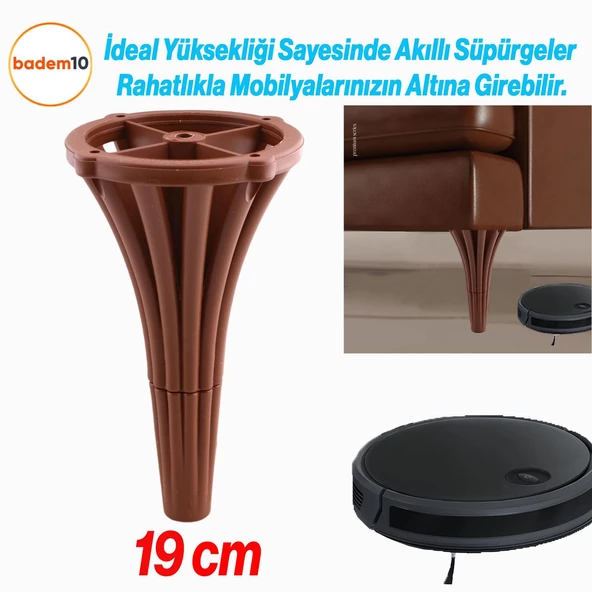 İstanbul 19 cm Kahverengi Mobilya Konsol Orta Sehpası Kanepe Koltuk Tv Ünitesi Baza Ayağı Ayakları - Resim 2