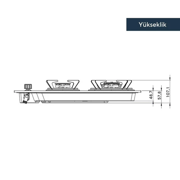 Kumtel KO-40 TSHDF Siyah Set Üstü Cam Ocak - 3