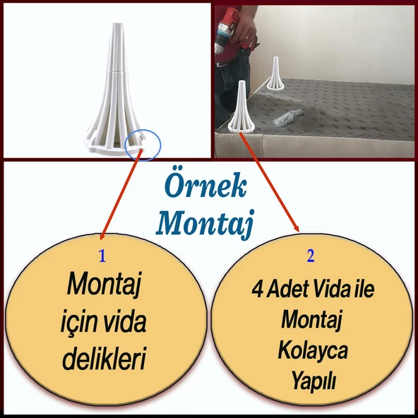 İstanbul 19 cm Beyaz Mobilya Konsol Orta Sehpası Kanepe Koltuk Tv Ünitesi Baza Ayağı Ayak Ayakları - 4