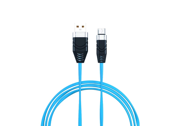 Syrox C99 2.0A 1mt Yassı Micro USB Şarj & Data Kablosu - Mavi