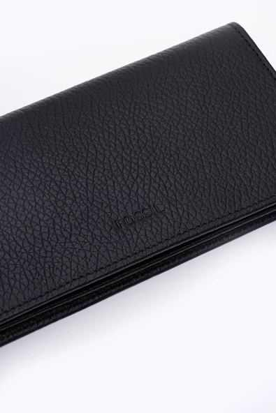 Fossil Hakiki Gerçek Deri Erkek Telefon Bölmeli Cüzdan Siyah 8114 - Resim 3