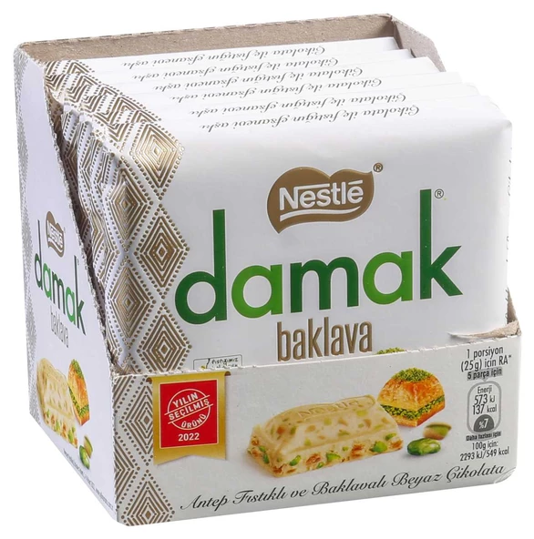 Nestle Damak Baklava Antep Fıstıklı Beyaz Çikolata 6'lı Paket (6x60g)