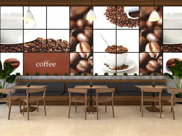 Cafe için Duvar Kağıdı Baskı - Resim 3
