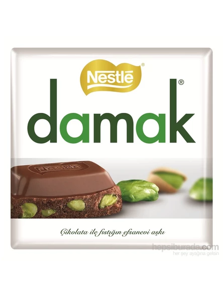 Nestle Damak Antep Fıstıklı Sütlü Kare Çikolata 6'lı Paket (6x60g) - Resim 2