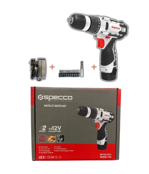 Specco 12V Akülü Matkap-Vidalama (Tek Akü) SP12V-4012 - 4