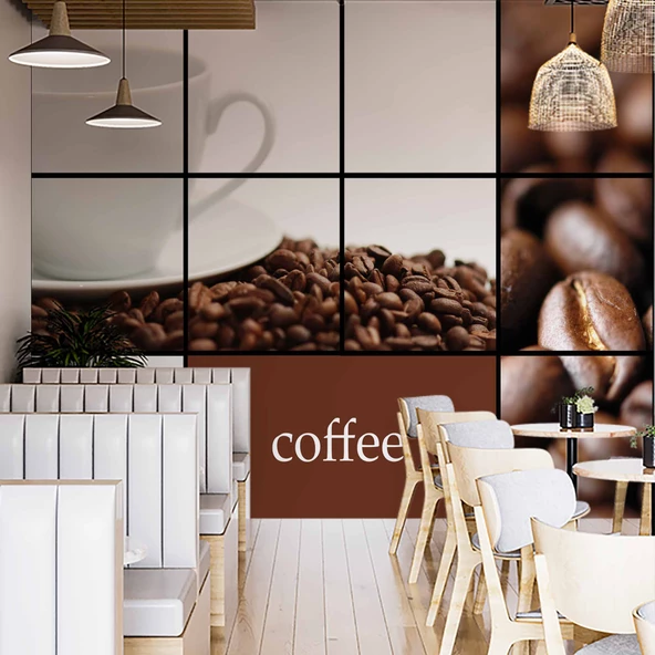 Cafe için Duvar Kağıdı Baskı - Resim 2