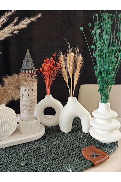 Minimal 3'lü Vazo Vazo Seti Özel Günler Için Çoklu Paket(5 SET, 15 PARÇA VAZO IÇERİR) - 4