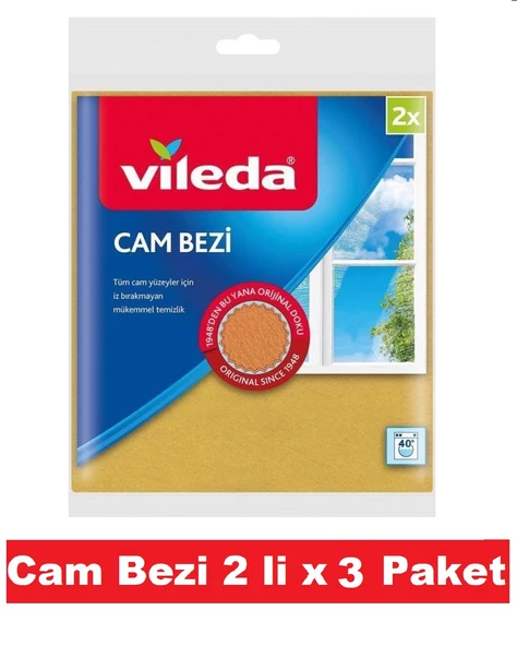 Vileda Cam Bezi 34 x 39 Cm 2 Li x 3 Adet