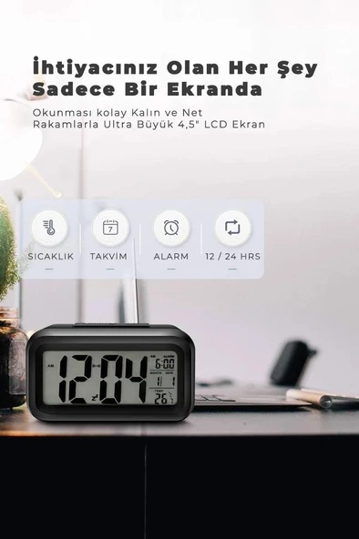 Alfalink fotoselli diital masa saati siyah - 3