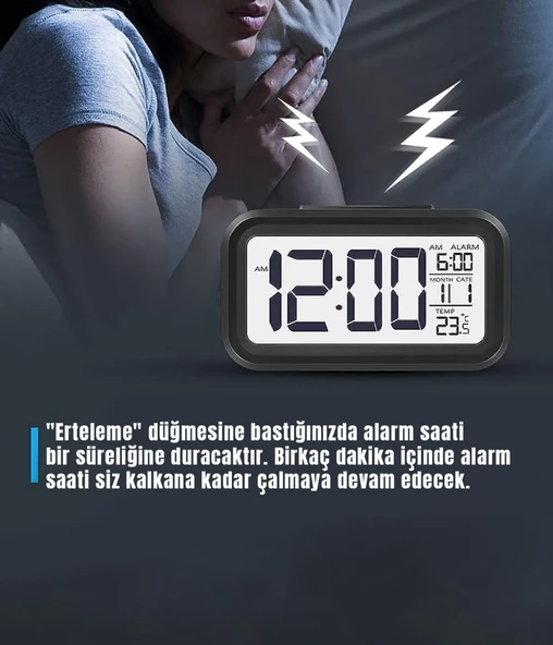 Alfalink fotoselli diital masa saati siyah - 2