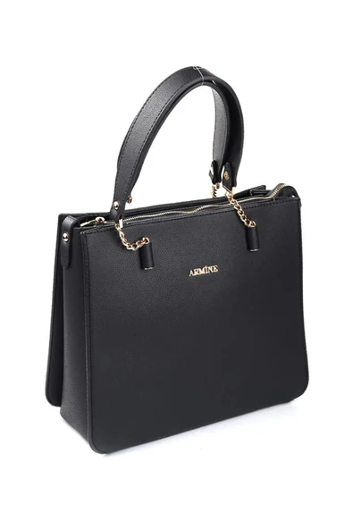 362 Kadın Deri Omuz Çantası Siyah - 03673 - Resim 3