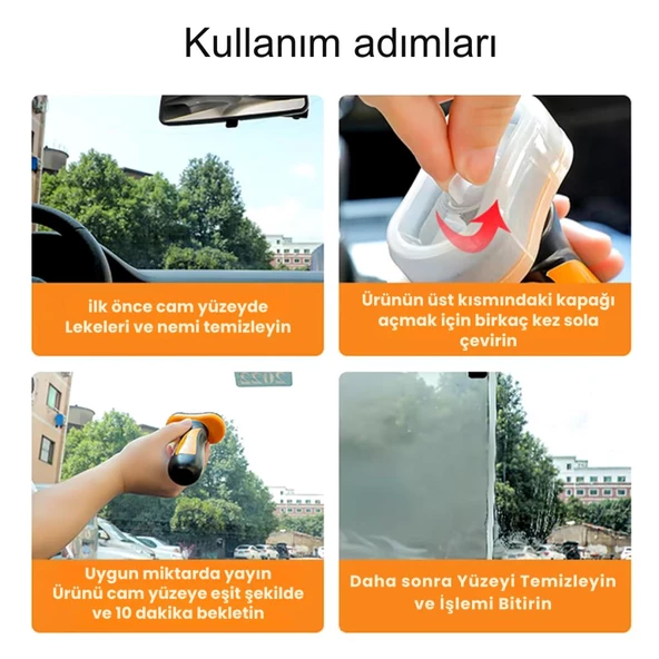 Polham 100ML Süper Etkili Su ve Kir İtici Yağmur Engelleyici Kaplama, Kask Camı, Pencere, Ayna, Cam Uyumlu - 5