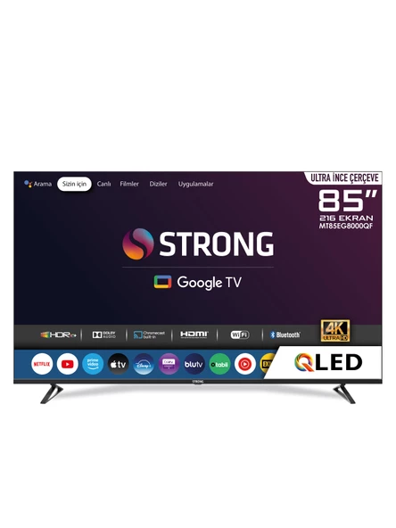 MT85EG8000QF 85" 216 Ekran 4K Ultra HD Dahili Uydu Alıcılı QLED Google TV