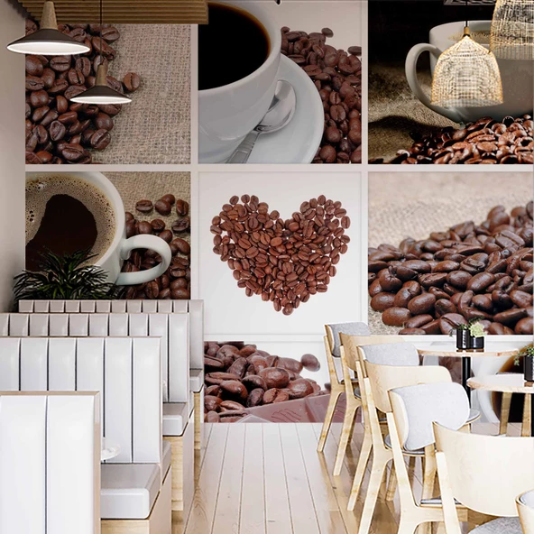 Kahve Cafe Duvar Kağıdı Baskı - 2