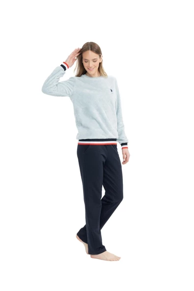Us Polo Kadın Açık Mavi Pijama Takım 17079 - 2