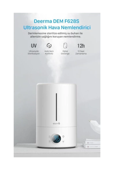 Deerma Ultraviyole Ultrasonic Soğuk Buhar Makinesi F628s - 3