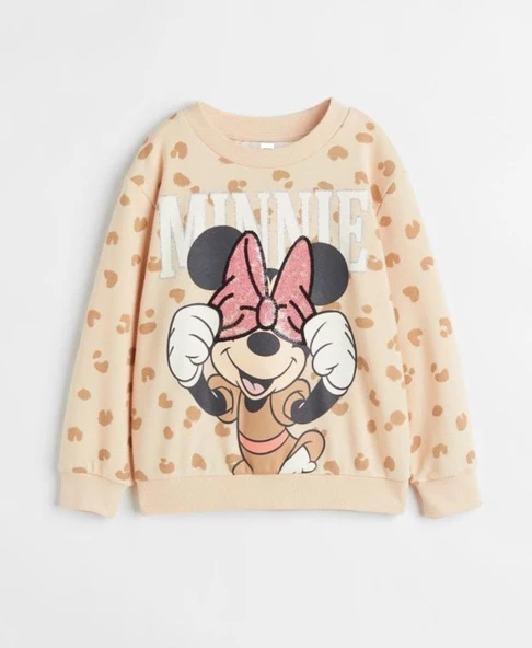 Minnie Pullu Kız Çocuk Swetshirt - 3