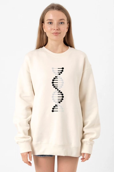 Siyah Beyaz Dna Ekru Kadın 2ip Sweatshirt ürün görseli