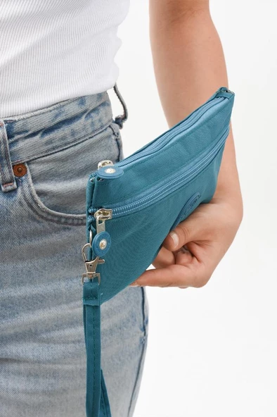 Klinkır El Çantası Cüzdan Kalemlik Fonksiyonel Kullanım Kalem Kutusu 20*12 Cm Makyaj Çantası - 3