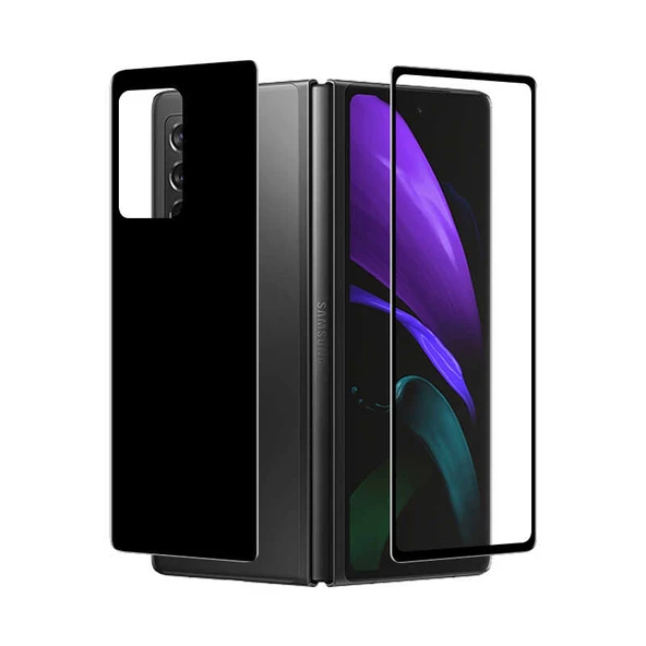 Galaxy Z Fold 2  Ön Arka 5D Full Yapışkanlı Temperli Ekran Koruyucu