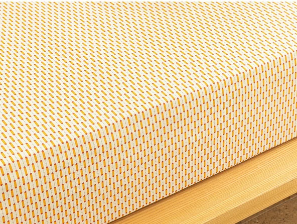 English Home Diamond Stripe Kolay Ütülenir Tek Kişilik Çarşaf 160 x 240 cm Sarı - 2