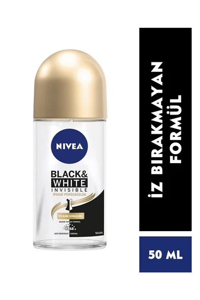 Nivea Kadın Roll On Deodorant Black&white Ipeksi Pürüzsüzlük 50ml,48 Saat Anti-perspirant Koruma