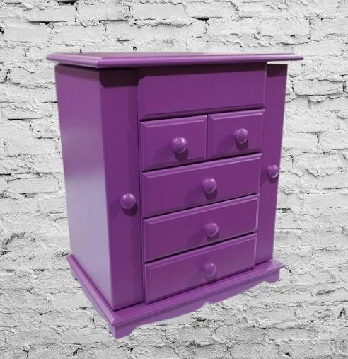 Hobi Takı Kutu Makyaj Şifonyer 90408 Model 9Çekmece Parlak MOR Ahşap MDF ElYapım - 3