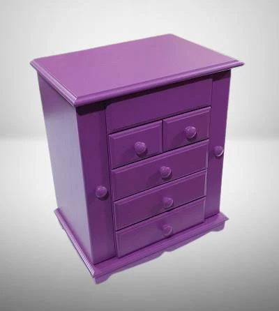 Hobi Takı Kutu Makyaj Şifonyer 90408 Model 9Çekmece Parlak MOR Ahşap MDF ElYapım - 5