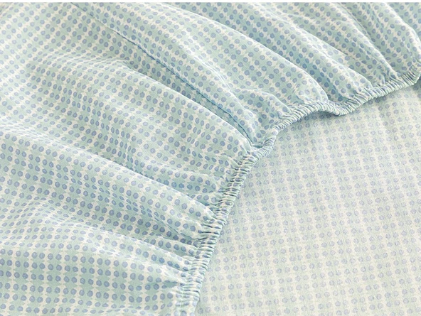 English Home Wave Dots Kolay Ütülenir Tek Kişilik Lastıklı Çarşaf 100x200 Cm Seledon - 3