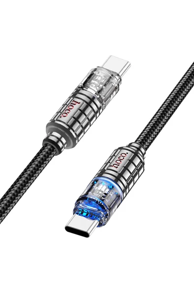 Hoco U122 1.2M Lantern 60W Type-C to Type-C Şarj Data Kablosu - 2