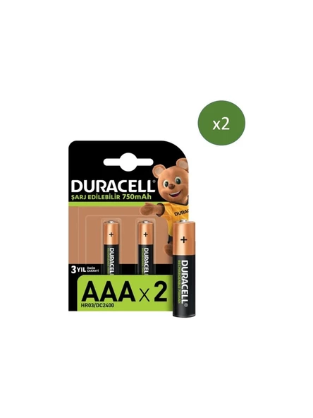 Duracell Şarj Edilebilir AAA 750 mAh Piller 4'lü