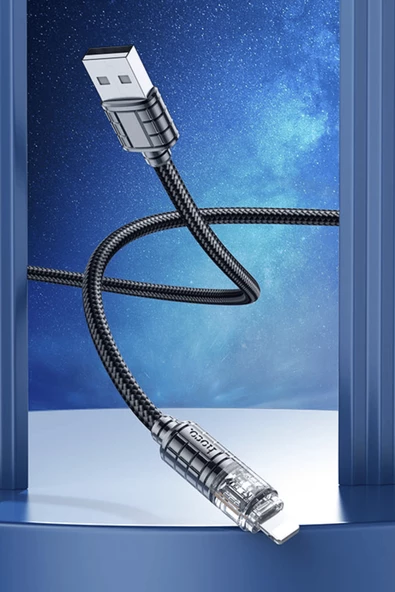 Hoco U122 1.2M Lantern USB to Lightning Şarj Data Kablosu - 7
