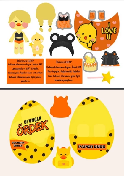 Cırt Cırtlı ve KES-YAPIŞTIR Paper DUCK  Aktivite Seti - 2