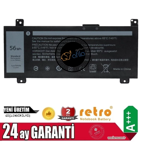 P78G / P78G001 / 4ICP3/40/72 Dell Notebook Bataryası, Laptop Pili