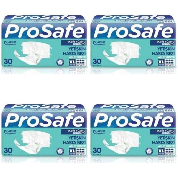 Prosafe Belbantlı Ekstra Büyük Boy (XL) Hasta Bezi 30'lu 4 Paket ürün görseli