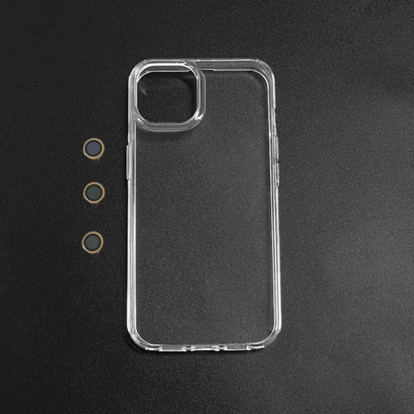 İPHONE 15 PLUS  ŞEFFAF LENS HEDİYELİ CLEAR CASE (RENK SEÇENEĞİ LENS İÇİNDİR)