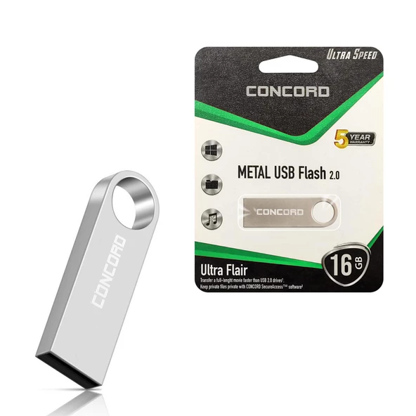 CONCORD C-U16 Usb Flash Bellek Metal Ultra Flair 16GB