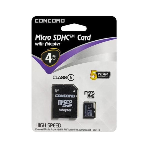 CONCORD C-M4 Hafıza Kartı Micro Sd 4GB Class6