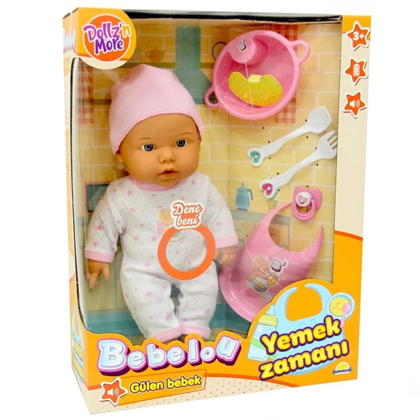 SUN-SABC-DZM-BEBEK SET BEBELOU YEMEK ZAMANI SESLI GULEN AKS.35CM.2R. S-0030021 *6