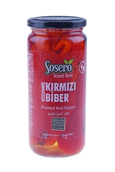 Sosero Közlenmiş Kırmızı Biber 475 Gr Cam Kavanoz