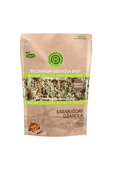 GLUTENSİZ FABRİKA BADEMLİ VE ÇİKOLATALI KARABUĞDAY GRANOLA 200 GR