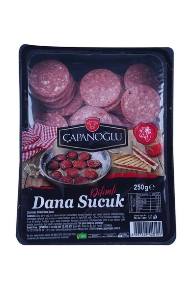 Çapanoğlu Dilimli Dana Sucuk 250 gr