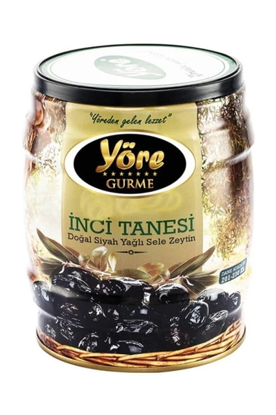 Yöre Gurme Inci Tanesi Yağlı Sele Siyah Zeytin 750 gr Teneke