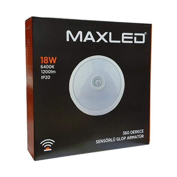 Maxled 360 Derece Sensörlü 18W Led Tavan Glop Armatür Acil Kitli MX-6115 - 2