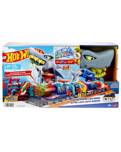 Hot Wheels Şehri Muhteşem Köpek Balığı Araba Yıkama Oyun Seti HTN82