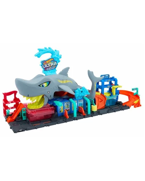 Hot Wheels Şehri Muhteşem Köpek Balığı Araba Yıkama Oyun Seti HTN82 - 2