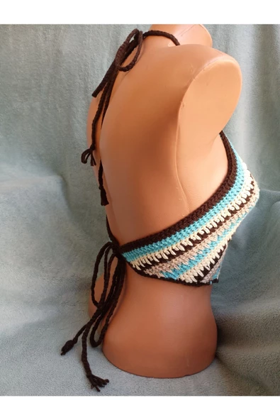 MAM Vip Handmade Halter Yaka Crop Top Büstiyer - 3