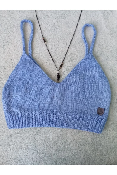 MAM Vip  Handmade Mavi Crop Top Büstiyer - 6