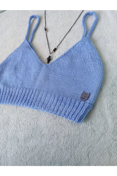MAM Vip  Handmade Mavi Crop Top Büstiyer - 8